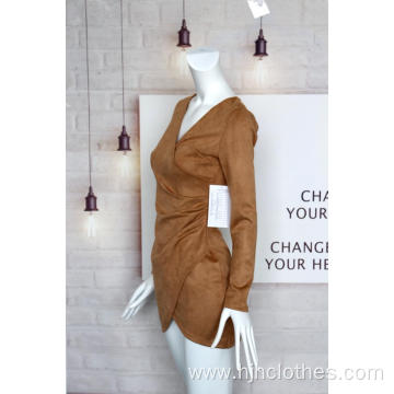 Hot Sale Women's Suede Fabric Dress